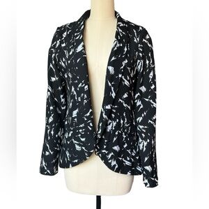 Heartbeeps 80's style black/white patterned open front blazer -Size Medium
